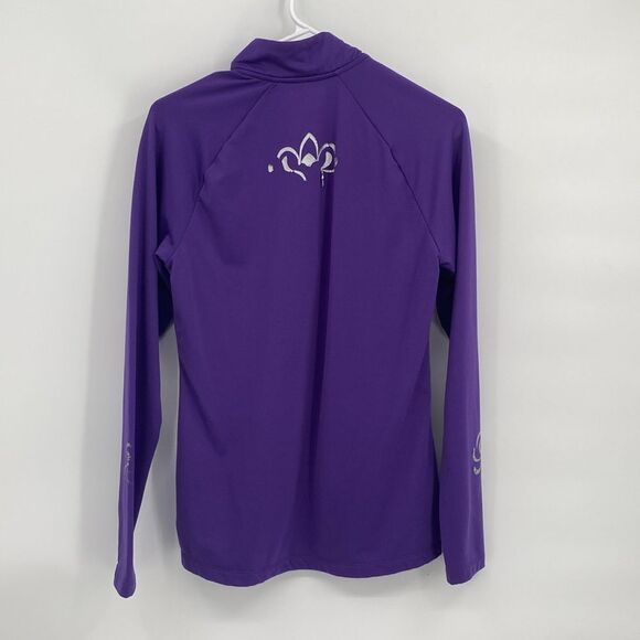 Layer 8 Performance Purple 1/4 Zip Long Sleeve Running Jacket Qwick-Dry Large - Picture 5 of 9